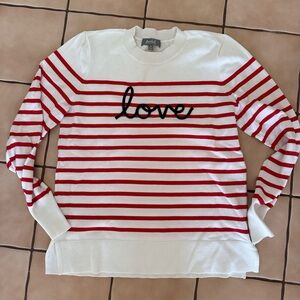 Red & White Striped ‘love’ Sweater